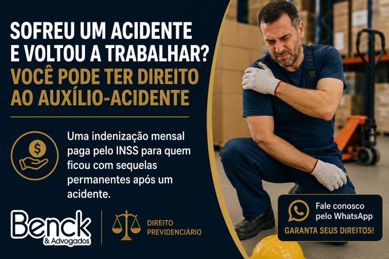 Trabalhador com limitação física após acidente e possível direito ao Auxílio-Acidente do INSS.